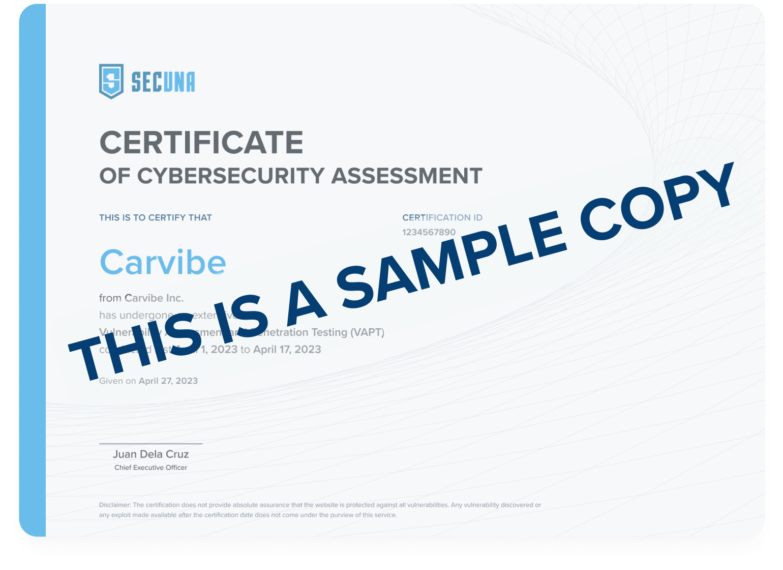 Get a Digital Certificate of Cybersecurity Assessment